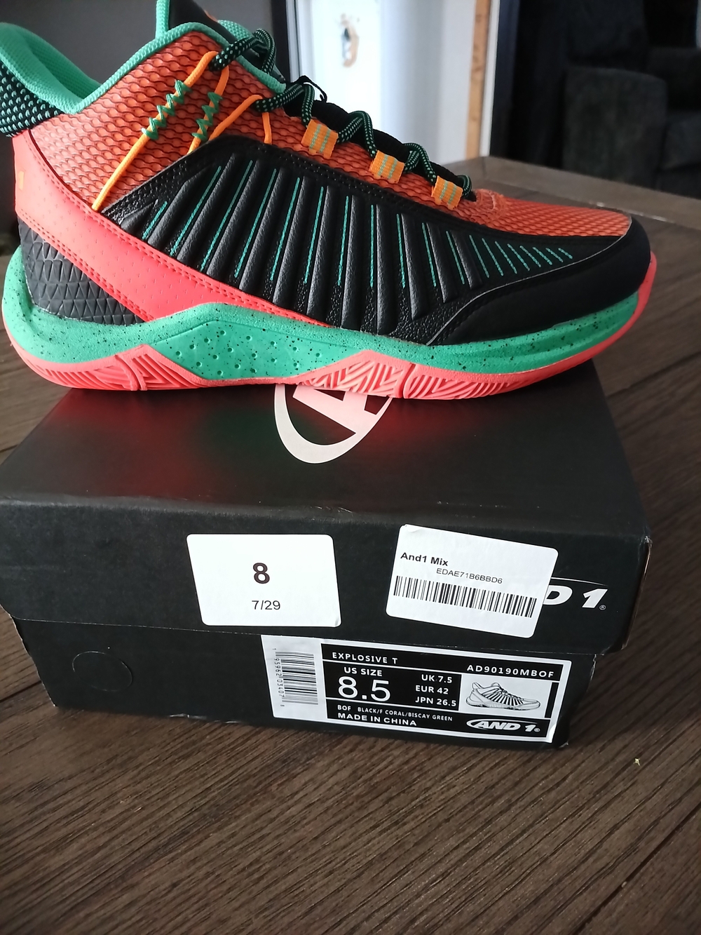 And1 Kids Sneakers - Black, Orange & Green